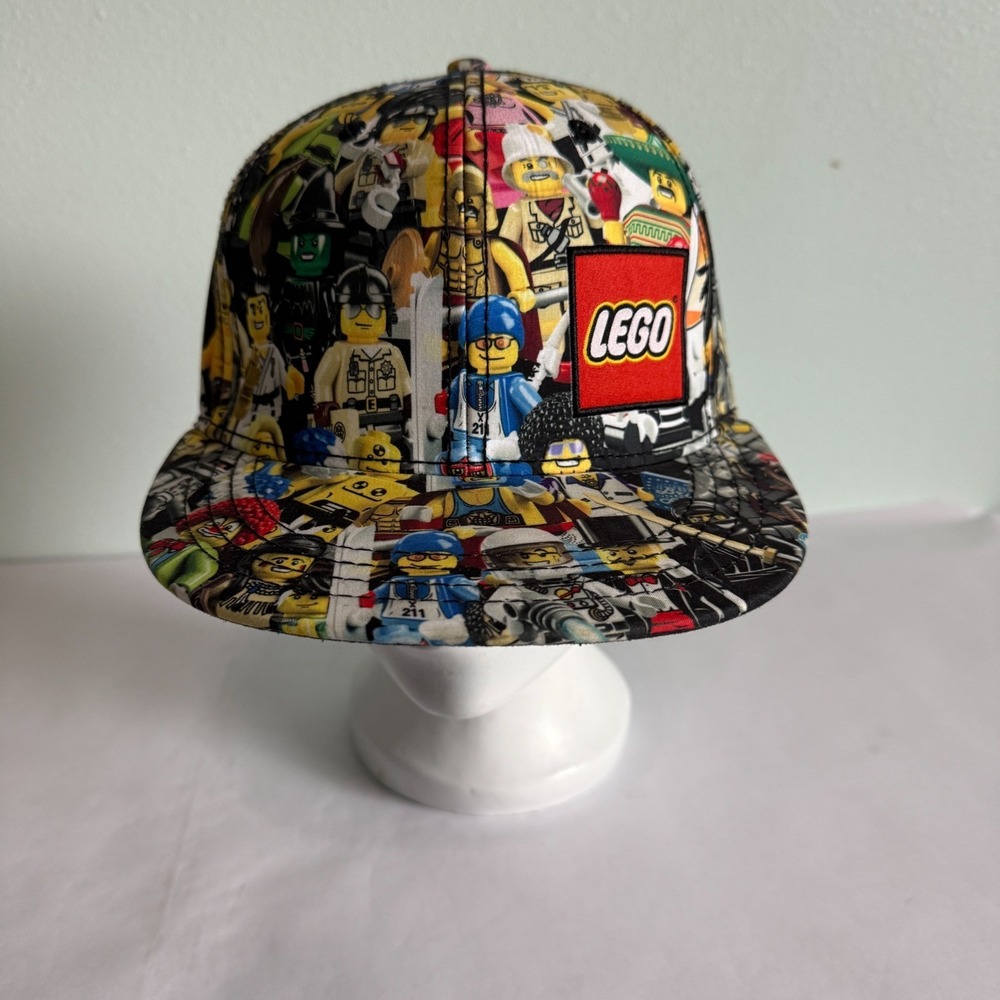 Lego 2011 Minifigure All Over Print Hat Cap Adult Medium (US Hat Size 7- 7⅛)